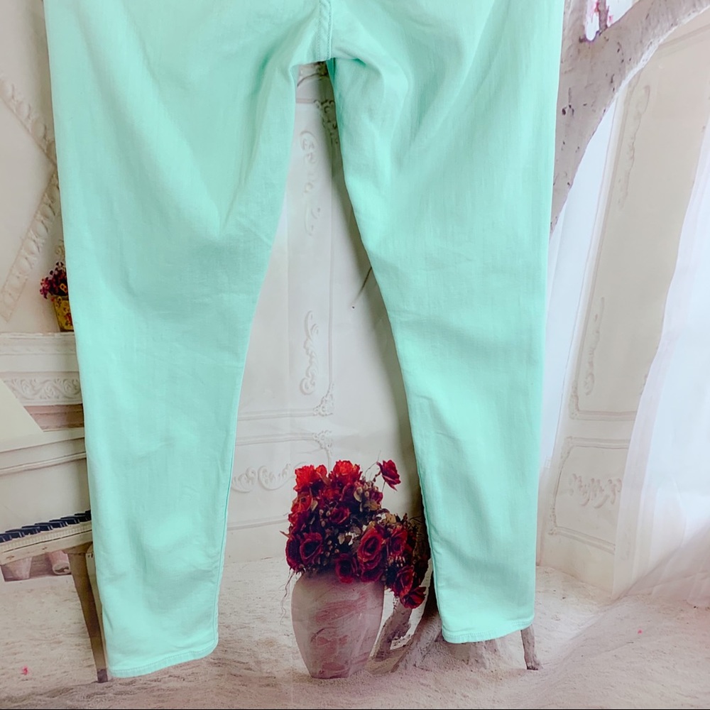 Vince Ankle Skinny Jeans in Light Mint - Picture 9 of 11